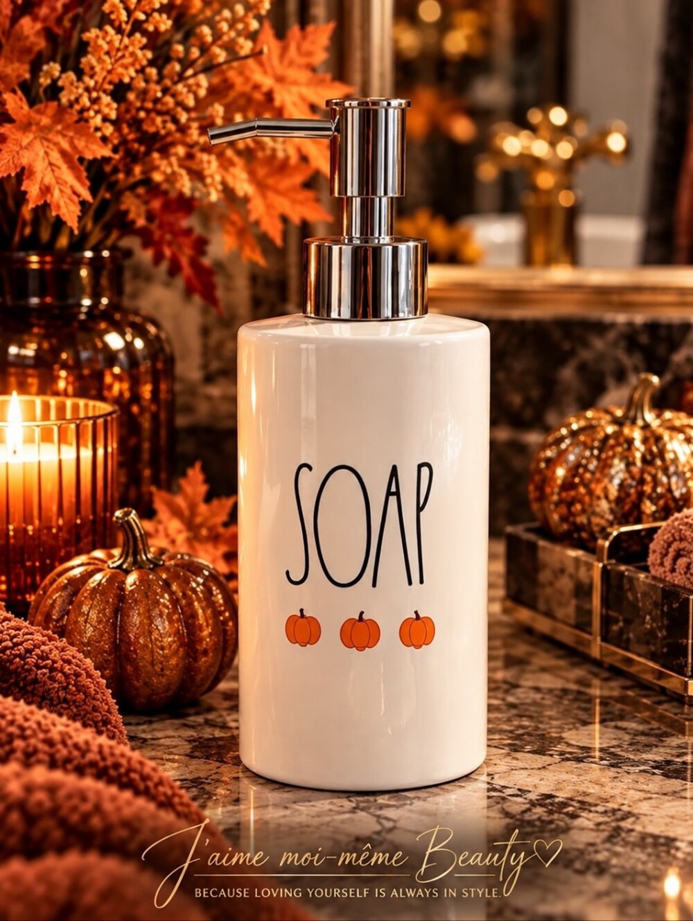 Rae Dunn Halloween Autumn Decor Pumpkin Hand Soap Or Lotion Pump Dispenser
